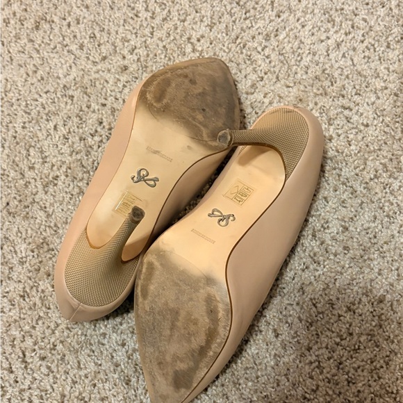 Antonia Saint NY All Occasion Nappa Leather Casual Woven Block Heel Pumps Almond - Picture 7 of 8